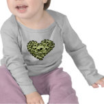 Green Skull Heart T Shirt