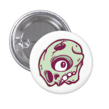 Green Skull Pinback Buttons