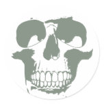 Green Skull Round Sticker