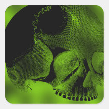 Green Skull Sticker