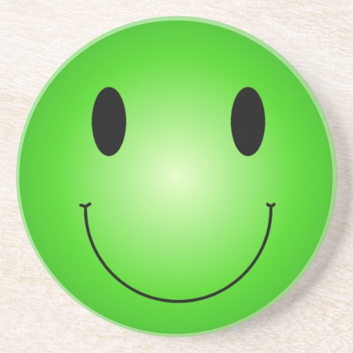 Green Smiley Drink Coasters