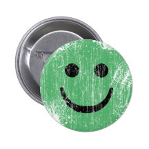 GREEN SMILEY - ERODED AND AGED BUTTONS