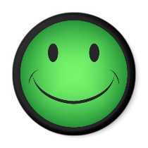Green Smiley Face Magnet
