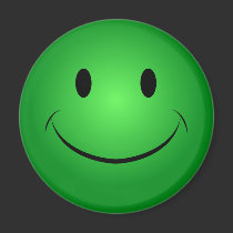Green Smiley Face Magnet magnets