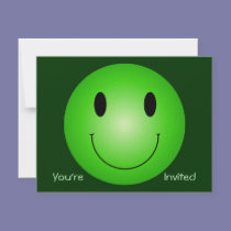 Green Smiley invitations