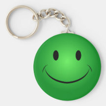 Green Smiley Keychain