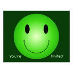 Green Smiley Personalized Invitation