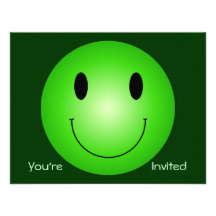 Green Smiley Personalized Invitation