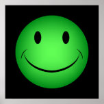 Green Smiley Poster posters