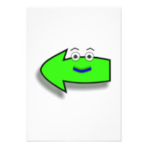 Green Smiling Left Arrow Custom Invites
