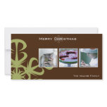 Green snowflake christmas photcard customized photo card