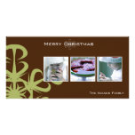 Green snowflake christmas photcard customized photo card