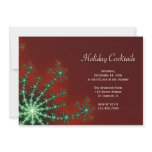 Green Snowflake Holiday Cocktail Party Invitation