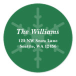 Green Snowflake Stitch Christmas Address Label