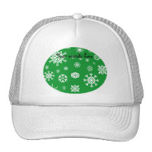 Green snowflakes pattern mesh hats