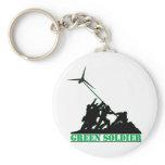 Green Soldier Windmill Keychain