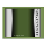 Green Sophisticated Recipe Cards Post Card