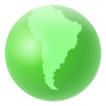 Green South America Globe stickers