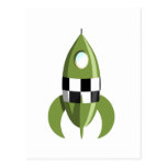 Green Space Rocket Post Cards