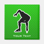 Green Speed Skater Fridge Magnet