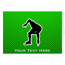 Green Speed Skater Greeting Cards