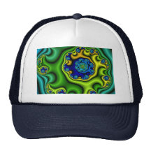 Green spiral curtain hats