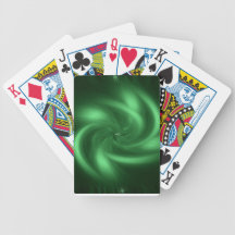 Green spiral design on playing card's bicycle poker deck