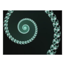 Green Spiral - fractal design Photo Print