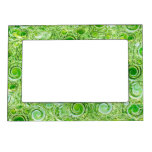 Green Spirals Pattern Magnetic Frame
