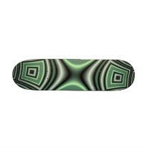 Green square pattern skateboard deck