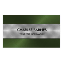 Green Stainless Steel Business Card