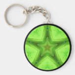 Green Star Mandala Keychain