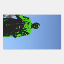 Green Statue Rectangle Stickers