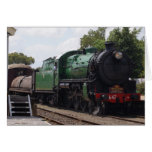 Green Steam Train Greeting Card