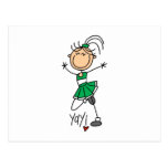 Green Stick Figure Cheerleader t-shirts and Gifts Post Card