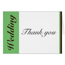 Green Stripe Chocolate Brown Wedding Thank You Greeting Card