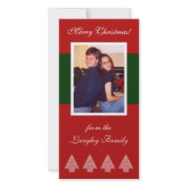 Green Stripe Christmas Trees photo cards