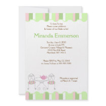 Green Stripe Tea Party Teapot Bridal Shower