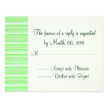 Green Stripe Wedding Reply Announcements
