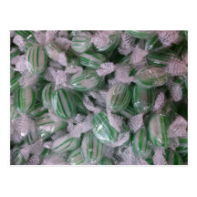 Green Striped Candy Postcard