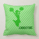 Green Striped Cheerleader Pillow