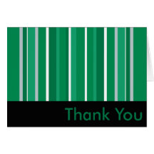 Green Striped Thank You Greeting Card