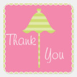 Green Striped Umbrella Sticker