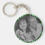 green stripes frame keychain