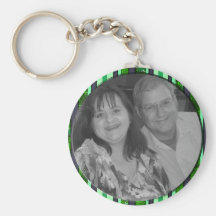 green stripes frame keychain
