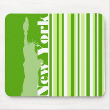 Green Stripes; Striped; New York Mousepad