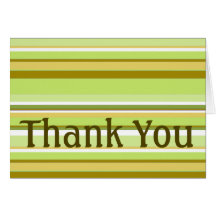 Green Strips Thank You Notes Cards