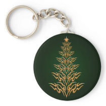 Green Stylish Christmas Tree Key Chain