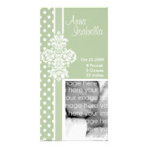 Green Stylish Damask Photo Card