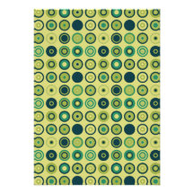 Green Stylized Circles Pattern Custom Invite
